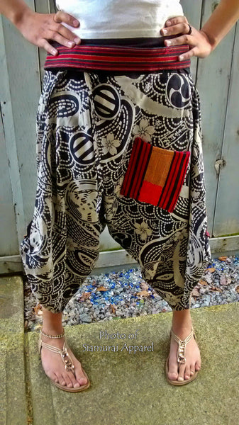 Tomoe (BLACK) Waist-Tied Samurai Pants