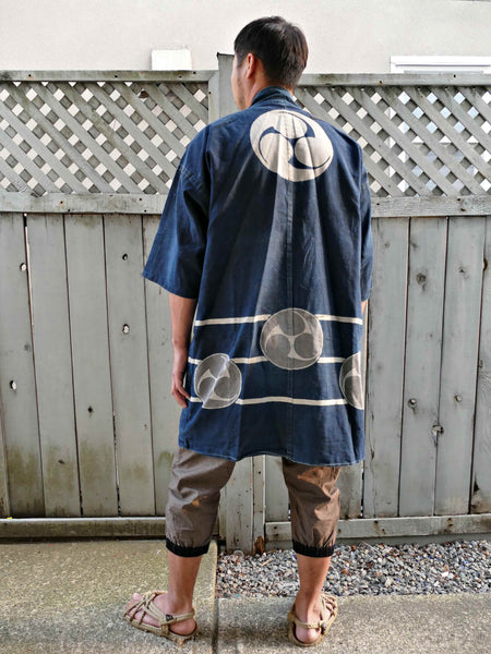 Pre 1950 Vintage Boro Indigo Yamagata Festival Hanten