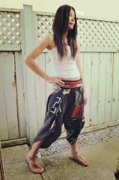 Takeda Black Waist Tied Samurai Pants