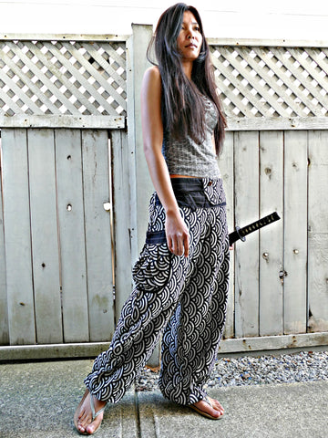 Traditional Waves (BLACK) Comfy Pants