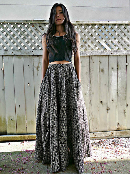 Flower of Life 8 Panel Long Skirts