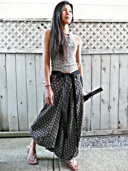 Flower of Life Karate Baggy Poncho Harem Pants