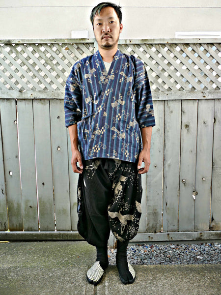 Post-1960 Vintage Japanese Boro Farmer jacket Reversible