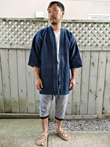 山本 YAMAMOTO ANTIQUE INDIGO KENDO SASHIKO SWORDMAN JACKET