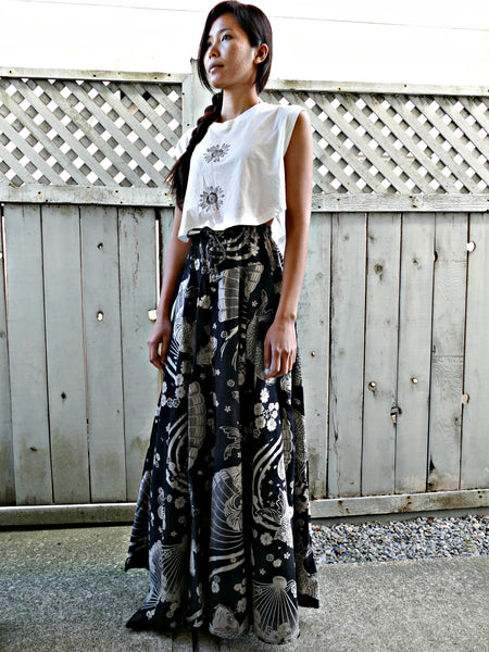 New Fan Koi Fish 8 Panel Long Skirts