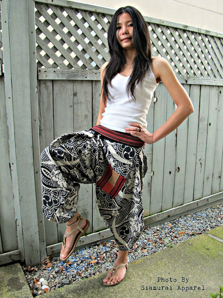 Tomoe (BLACK) Waist-Tied Samurai Pants