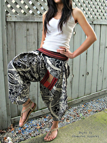 Tomoe (BLACK) Waist-Tied Samurai Pants