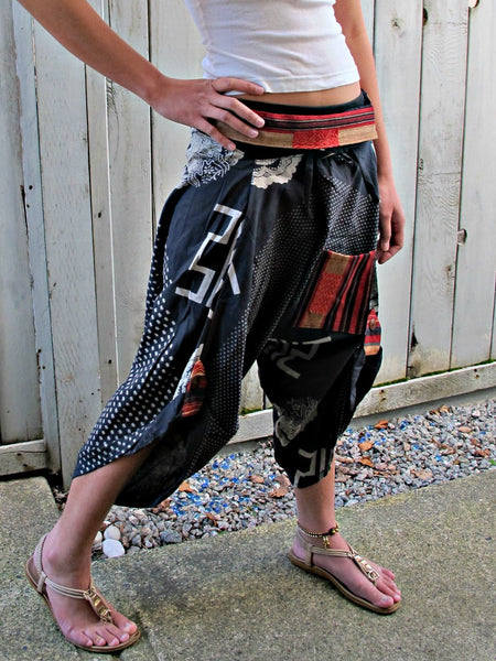 Takeda Black Waist Tied Samurai Pants