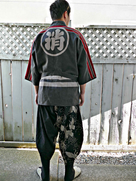 1950s Vintage Japanese Fireman Kimono Jacket Thick Sashiko Cotton #2