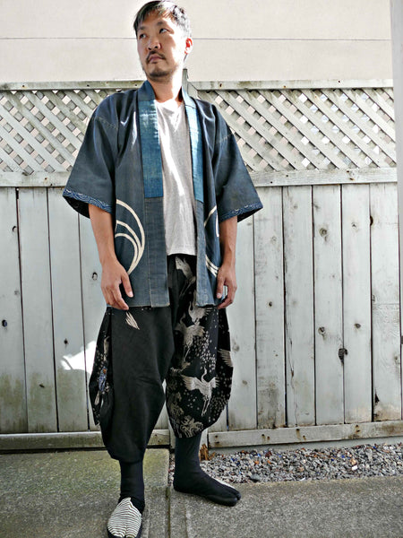 Reversible Japanese Vintage Antique Indigo Matsuri Hanten
