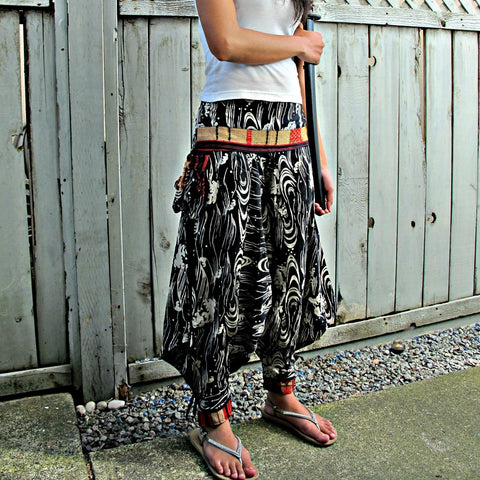 New Black Waves Hill Tribal Warrior Pants