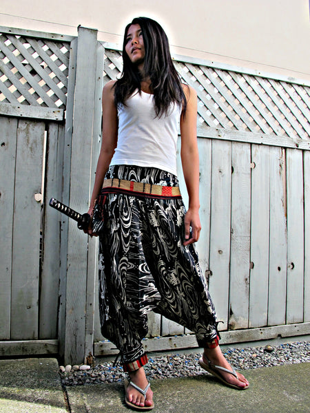 New Black Waves Hill Tribal Warrior Pants